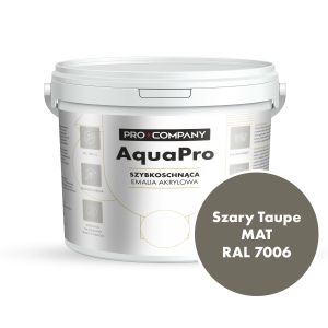 Szybkoschnąca uniwersalna emalia akrylowa Aqua Pro Szary Taupe MAT RAL 7006 9L
