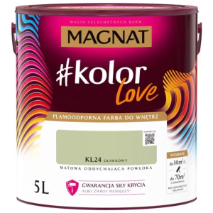 Farba lateksowa plamoodporna Magnat kolorLove oliwkowy KL24 5L