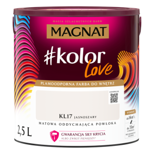 Farba lateksowa plamoodporna Magnat kolorLove jasnoszary KL17 2,5L