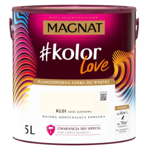 Farba lateksowa plamoodporna Magnat kolorLove kość słoniowa KL01 5L