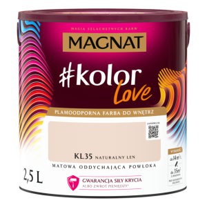 Farba lateksowa plamoodporna Magnat kolorLove naturalny len KL35 2,5L