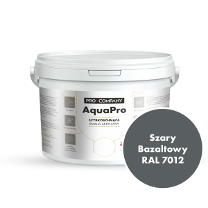 Szybkoschnąca uniwersalna emalia akrylowa Aqua Pro Szary Bazaltowy RAL 7012 3L