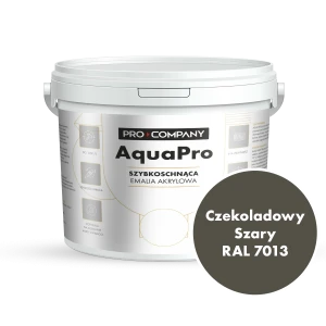Szybkoschnąca uniwersalna emalia akrylowa Aqua Pro Czekoladowy Szary RAL 7013 4,5L