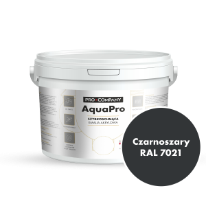 Szybkoschnąca uniwersalna emalia akrylowa Aqua Pro Czarnoszary RAL 7021 2,7L