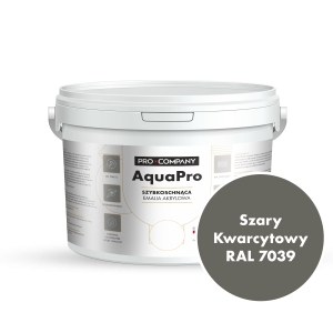 Szybkoschnąca uniwersalna emalia akrylowa Aqua Pro Szary Kwarcytowy RAL 7039 2,7L