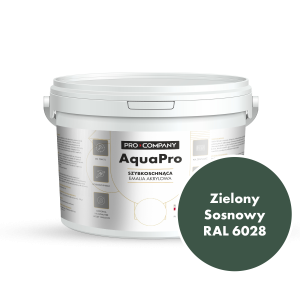Szybkoschnąca uniwersalna emalia akrylowa Aqua Pro Zielony Sosnowy RAL 6028 2,7L