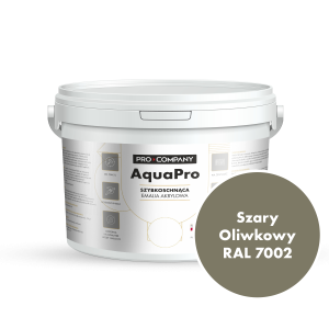 Szybkoschnąca uniwersalna emalia akrylowa Aqua Pro Szary Oliwkowy RAL 7002 2,7L
