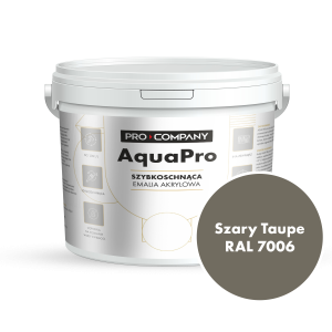 Szybkoschnąca uniwersalna emalia akrylowa Aqua Pro Szary Taupe RAL 7006 4,5L