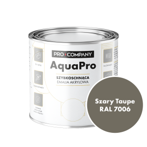 Szybkoschnąca uniwersalna emalia akrylowa Aqua Pro Szary Taupe RAL 7006 0,7L