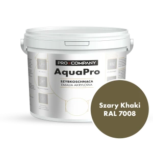 Szybkoschnąca uniwersalna emalia akrylowa Aqua Pro Szary Khaki RAL 7008 4,5L