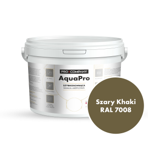 Szybkoschnąca uniwersalna emalia akrylowa Aqua Pro Szary Khaki RAL 7008 2,7L
