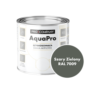 Szybkoschnąca uniwersalna emalia akrylowa Aqua Pro Szary Zielony RAL 7009 0,7L