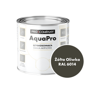 Szybkoschnąca uniwersalna emalia akrylowa Aqua Pro Żółta Oliwka RAL 6014 0,7L