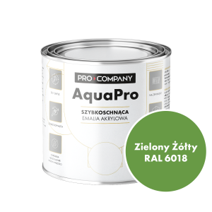 Szybkoschnąca uniwersalna emalia akrylowa Aqua Pro Zielony Żółty RAL 6018 0,7L