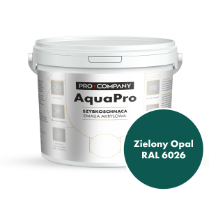 Szybkoschnąca uniwersalna emalia akrylowa Aqua Pro Zielony Opal RAL 6026 4,5L