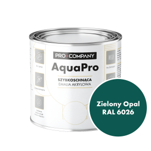 Szybkoschnąca uniwersalna emalia akrylowa Aqua Pro Zielony Opal RAL 6026 0,7L