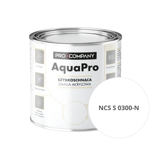 Szybkoschnąca uniwersalna emalia akrylowa Aqua Pro Biel Naturalna NCS S 0300-N 0,8L