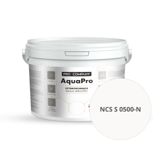 Szybkoschnąca uniwersalna emalia akrylowa Aqua Pro Bardzo Jasny Szary NCS S 0500-N 3L