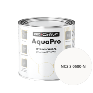Szybkoschnąca uniwersalna emalia akrylowa Aqua Pro Bardzo Jasny Szary NCS S 0500-N 0,8L
