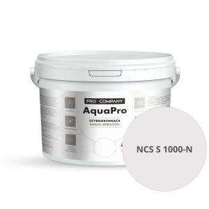 Szybkoschnąca uniwersalna emalia akrylowa Aqua Pro Jasny Szary NCS S 1000-N 3L