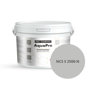 Szybkoschnąca uniwersalna emalia akrylowa Aqua Pro Średnio Ciemny Szary NCS S 2500-N 3L