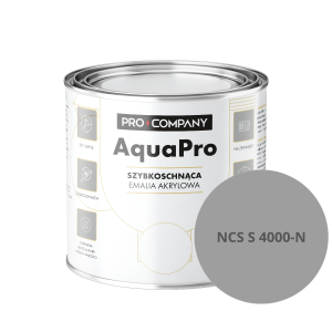 Szybkoschnąca uniwersalna emalia akrylowa Aqua Pro Ciemny Szary NCS S 4000-N 0,8L