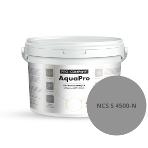 Szybkoschnąca uniwersalna emalia akrylowa Aqua Pro Bardzo Ciemny Szary NCS S 4500-N 3L
