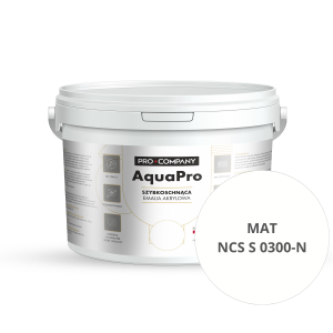 Szybkoschnąca uniwersalna emalia akrylowa Aqua Pro Biel Naturalna MAT NCS S 0300-N 3L