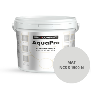 Szybkoschnąca uniwersalna emalia akrylowa Aqua Pro Szary MAT NCS S 1500-N 5L