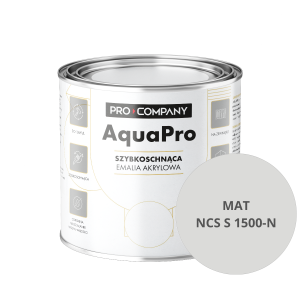 Szybkoschnąca uniwersalna emalia akrylowa Aqua Pro Szary MAT NCS S 1500-N 0,8L