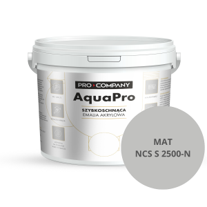 Szybkoschnąca uniwersalna emalia akrylowa Aqua Pro Średnio Ciemny Szary MAT NCS S 2500-N 5L