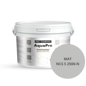 Szybkoschnąca uniwersalna emalia akrylowa Aqua Pro Średnio Ciemny Szary MAT NCS S 2500-N 3L