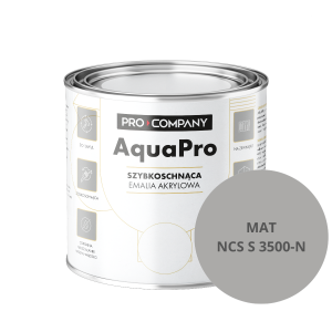 Szybkoschnąca uniwersalna emalia akrylowa Aqua Pro Ciemny Szary MAT NCS S 3500-N 0,8L