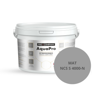 Szybkoschnąca uniwersalna emalia akrylowa Aqua Pro Ciemny Szary MAT NCS S 4000-N 3L