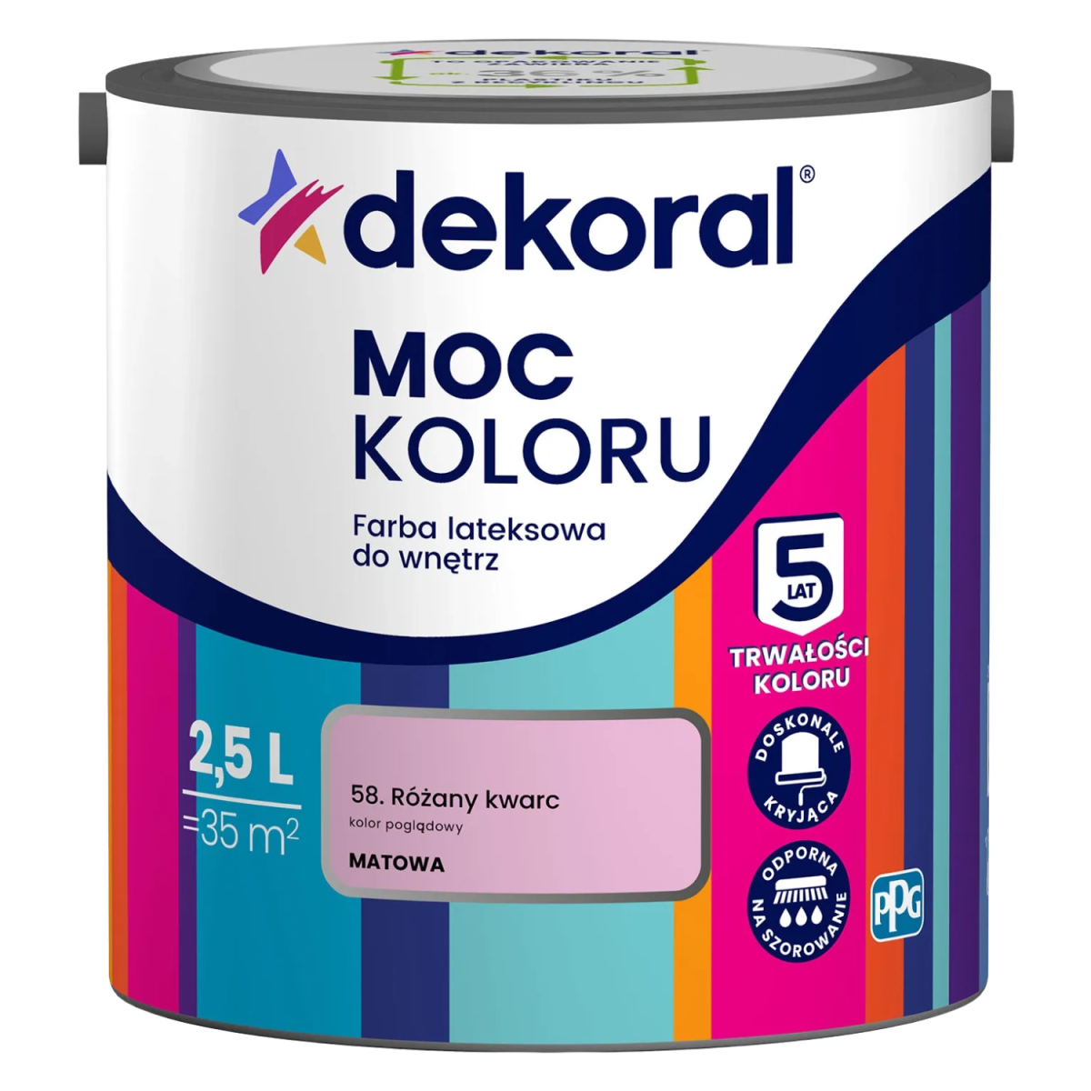 Farba lateksowa Dekoral Moc Koloru różany kwarc 2,5L