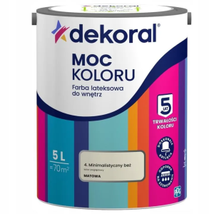 Farba lateksowa Dekoral Moc Koloru minimalistyczny beż 5L