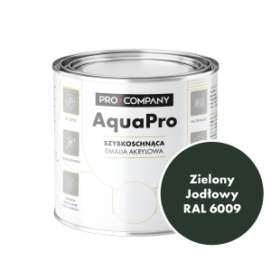 Szybkoschnąca uniwersalna emalia akrylowa Aqua Pro Zielony Jodłowy RAL 6009 0,7L