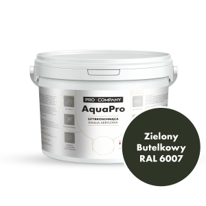 Szybkoschnąca uniwersalna emalia akrylowa Aqua Pro Zielony Butelkowy RAL 6007 2,7L
