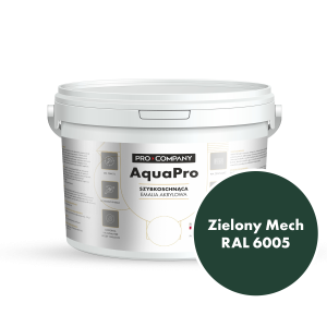 Szybkoschnąca uniwersalna emalia akrylowa Aqua Pro Zielony Mech RAL 6005 2,7L