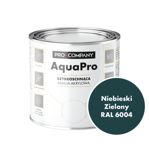 Szybkoschnąca uniwersalna emalia akrylowa Aqua Pro Niebieski Zielony RAL 6004 0,7L