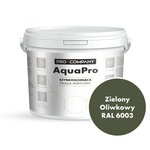 Szybkoschnąca uniwersalna emalia akrylowa Aqua Pro Zielony Oliwkowy RAL 6003 4,5L