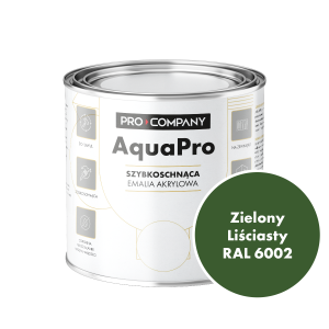 Szybkoschnąca uniwersalna emalia akrylowa Aqua Pro Zielony Liściasty RAL 6002 0,7L