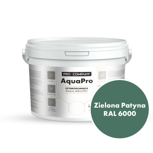 Szybkoschnąca uniwersalna emalia akrylowa Aqua Pro Zielona Patyna RAL 6000 2,7L