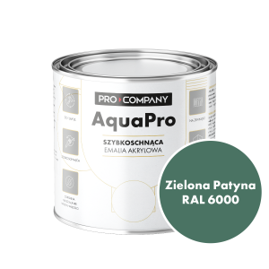 Szybkoschnąca uniwersalna emalia akrylowa Aqua Pro Zielona Patyna RAL 6000 0,7L