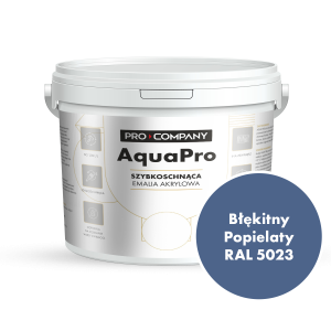 Szybkoschnąca uniwersalna emalia akrylowa Aqua Pro Błękitny Popielaty RAL 5023 2,7L