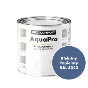 Szybkoschnąca uniwersalna emalia akrylowa Aqua Pro Błękitny Popielaty RAL 5023 0,7L