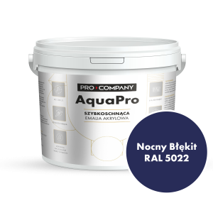Szybkoschnąca uniwersalna emalia akrylowa Aqua Pro Nocny Błękit RAL 5022 9L