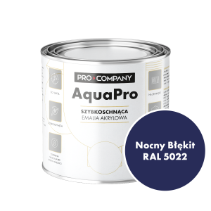 Szybkoschnąca uniwersalna emalia akrylowa Aqua Pro Nocny Błękit RAL 5022 0,7L
