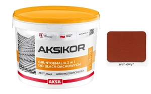 AKSIL Aksikor farba na dach 2w1 Wiśniowy RAL 3009 10L