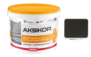 AKSIL Aksikor farba na dach 2w1 Czarny RAL 9017 10L